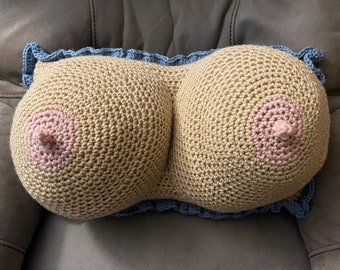 Crocheted Boobie Pillow - Mature -Ready to Ship