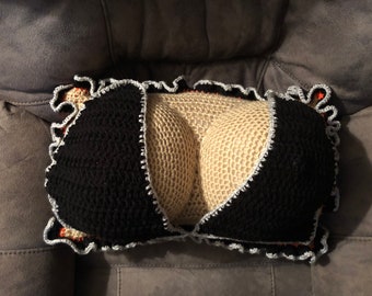 Crocheted Boobie Pillow with Bra - Mature - Made to Order