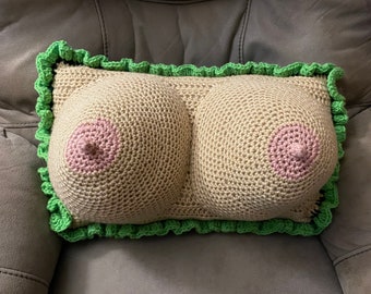 Crocheted Boobie Pillow - Mature -Ready to Ship