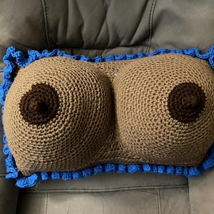 Crocheted Boobie Pillow - Mature -Ready to Ship