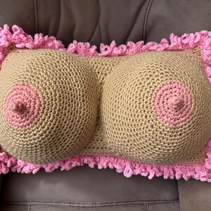 Crocheted Boobie Pillow - Mature -Ready to Ship