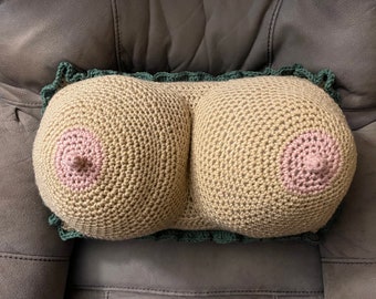 Crocheted Boobie Pillow - Mature -Ready to Ship