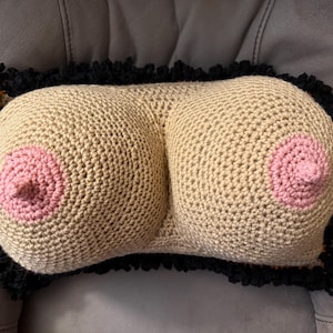 Crocheted Boobie Pillow - Mature -Ready to Ship