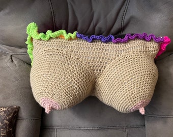 Crocheted Boobie Pillow - Mature -Ready to Ship