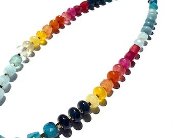 Summer Sunset Rainbow Beaded Necklace