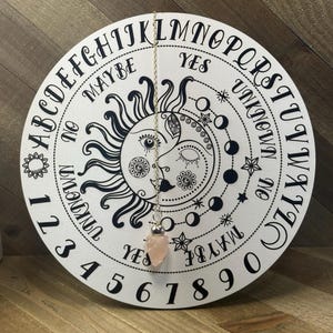 Divine Answers Under the Sun and Moon * 10&quot; Wooden Pendulum Board for Divination and Dowsing