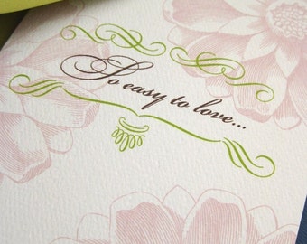 So Easy to Love- Mothers Day card, love, holiday, unique mom, mother daughter, flower