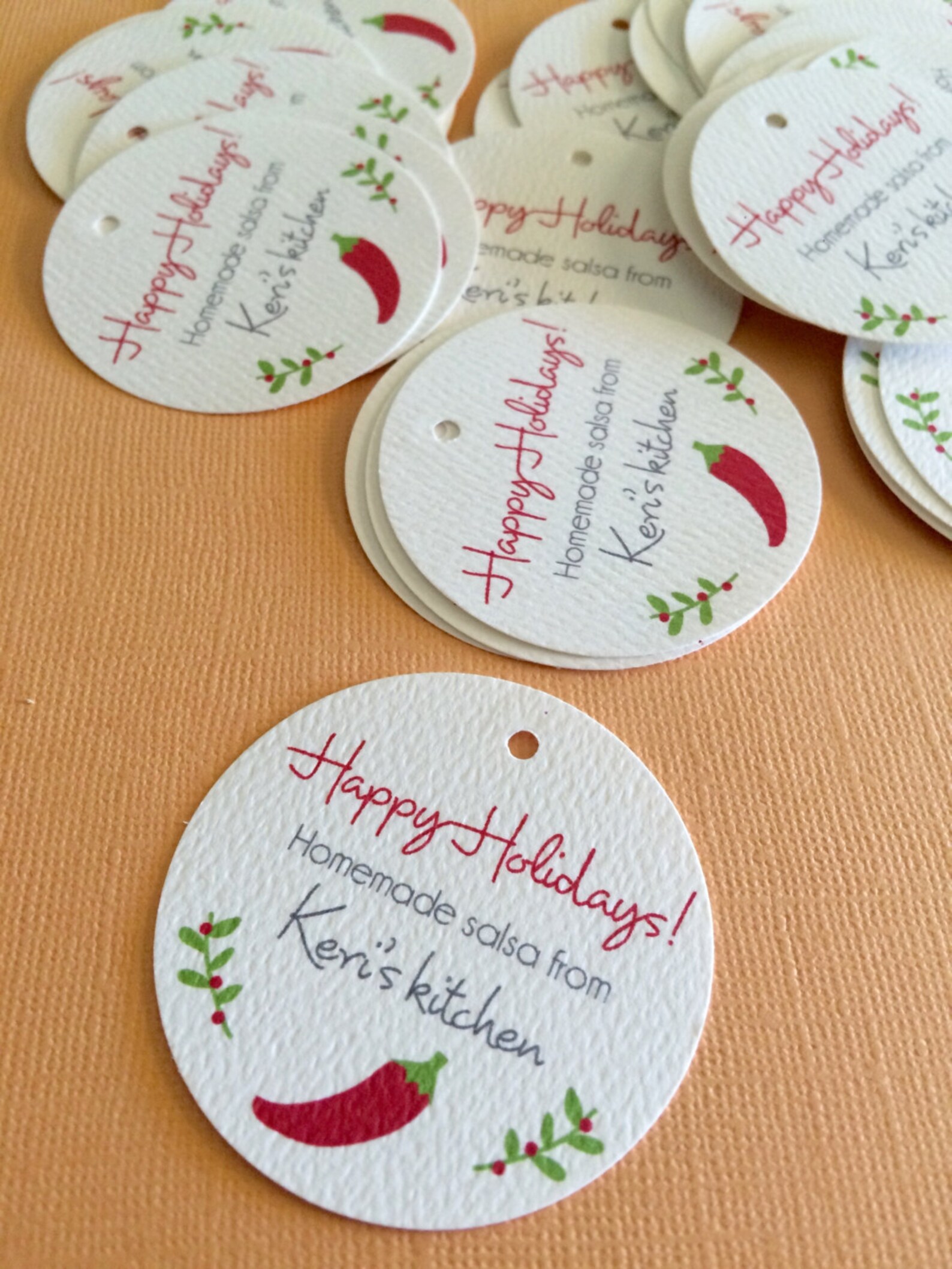 Salsa Jar Tags Sets of 20 Holiday Gifts Homemade Gifts - Etsy
