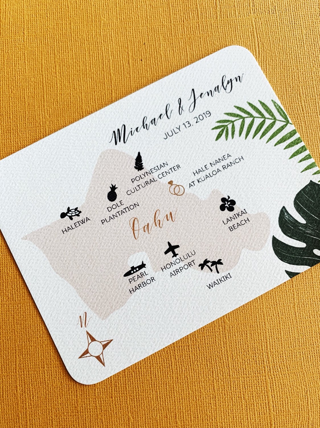 Tropical Hawaiian Island Save the Date, Destination Wedding Announcement,  Engagement, Maui, Kauai, Oahu, Hawaii, Big Island, Single Side Map - Etsy, image size:1124x1500