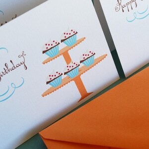 Cupcakes de aniversário - conjunto de 6 cartões de aniversário