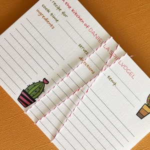 Macetas para suculentas: tarjetas de recetas personalizadas de 4 x 6, juego de 20, regalo de inauguración de la casa, regalo para maestros, tarjetas de recetas para despedidas de soltera, regalos navideños