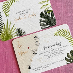 NEW Tropical Palm Mexico Wedding Map, save the date, invitation, Tulum, Cancun, Playa del Carmen, Conzumel, Yucatan, destination wedding image 4