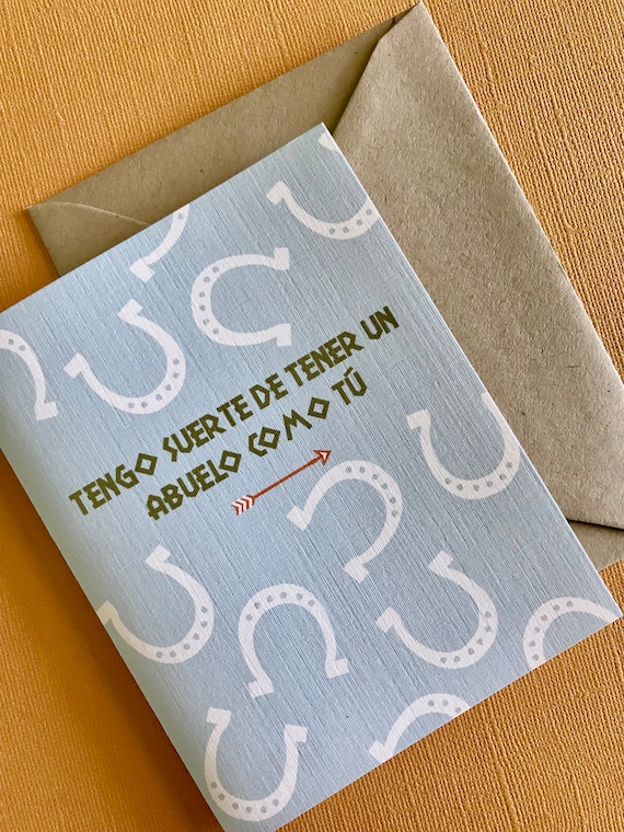 Download Tengo Suerte Spanish Fathers Day Greeting Card For Grandpa Etsy