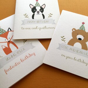 Fêtards, lot de 3 cartes d'anniversaire