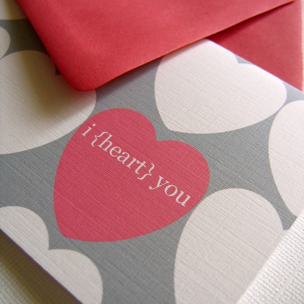 Ik hart u-valentines kaarten set van 6, hart, liefde, galentines, vriendschap, vriend, echtgenoot, Romantisch
