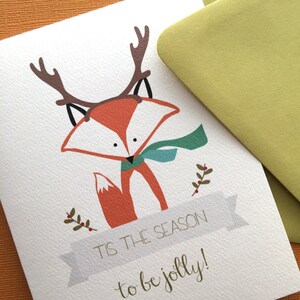 Bois, voeux de Noël renard lot de 6, forêt, carte-cadeau, carte pour lettres, cadeaux de vacances