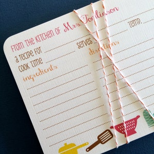 Som sett i SOUTHERN LIVING Magazine presentguide, personliga receptkort, set om 20, inflyttningspresent, lärarpresent, möhippa