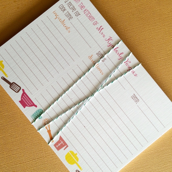 As seen on SOUTHERN LIVING Magazine Gift Guide-  5x7 Personalized recipe cards, set of 20, housewarming gift, teacher gift, bridal shower