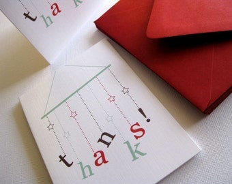 Mobile thank you cards, set of 6