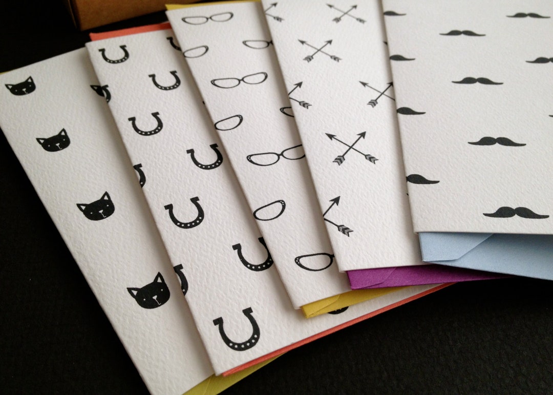 Pattern Blank Cards- Set of 8 - Etsy