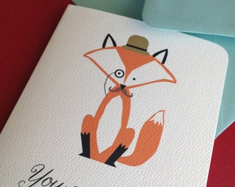 You Are Fancy- Fox single greeting card