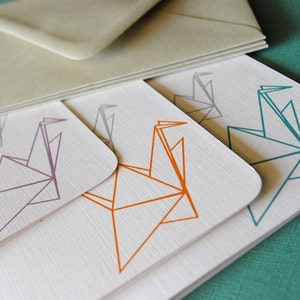 Paper Cranes- blank cads, set of 6