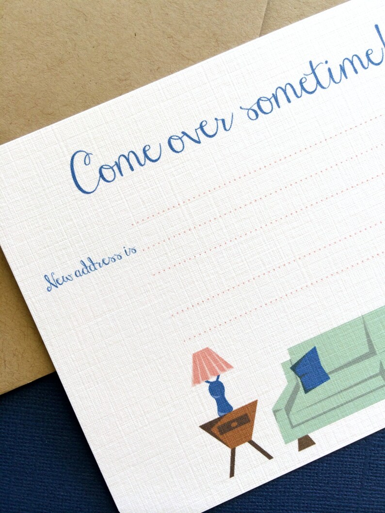 Come Over Sometime Moving announcements set of 8, blank cards, printed cards, change of address, new home, housewarming gift image 2
