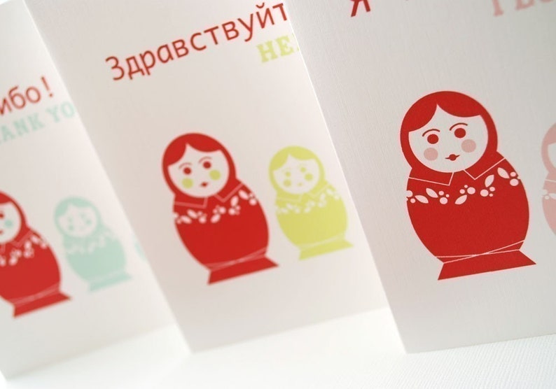 Nesting Dolls set of 3 greeting cards image 4