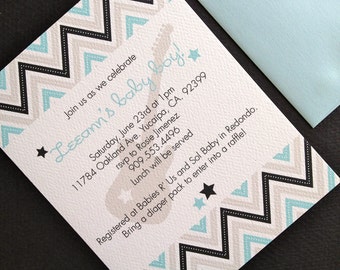 Rock Baby- shower invitation, music lover, party invitation