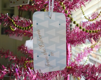 Holiday personalized gift tags, set of 15