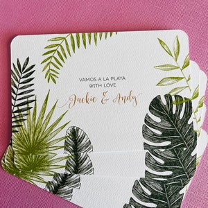 NEW Tropical Palm Mexico Wedding Map, save the date, invitation, Tulum, Cancun, Playa del Carmen, Conzumel, Yucatan, destination wedding image 5