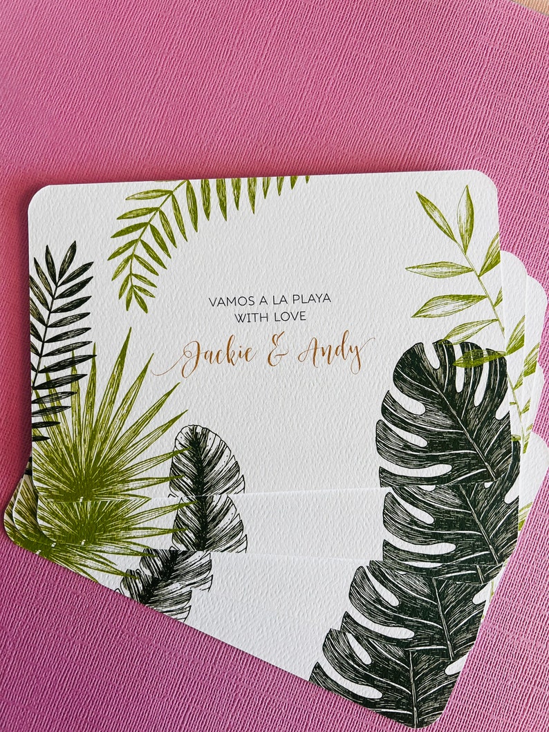 NEW Tropical Palm Mexico Wedding Map, save the date, invitation, Tulum, Cancun, Playa del Carmen, Conzumel, Yucatan, destination wedding image 5