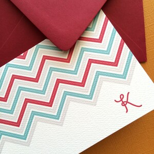 Personalized Initial Chevron cards, set of 6, custom graduation present, printed notecards, housewarming gift, stocking present, gift guide