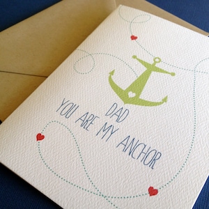 Dad You Are My Anchor - cartão de aniversário, pai, comemorar, amor, náutico