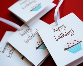 Birthday Cupcakes- set of 8 gift tags