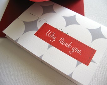 Why, Thank You- red, set of 6