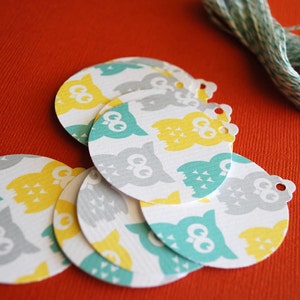 Etiqueta de regalo de búho, decoración de fiesta, etiquetas de regalo, baby shower, fiestas de cumpleaños infantiles