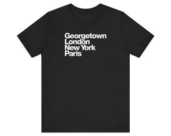 T-shirt Georgetown London New York Paris v1