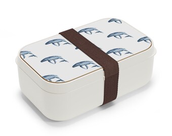 Fiambrera Bento de ballena, linda caja de refrigerios ecológica reutilizable