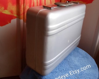 Valise vintage en aluminium Halliburton Zero des années 60, bagage à main industriel MCM, rangement en métal, mod