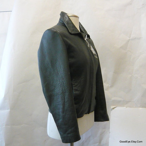 Vintage Uni Leather Biker Jacket Planet Hollywood Logo 50