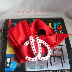 Vintage Red Wide Leather Cinch Belt w Pretzel Buckle Polka Dots / Adjustable to 40 inch Waist /80s Mina Mann Studios USA