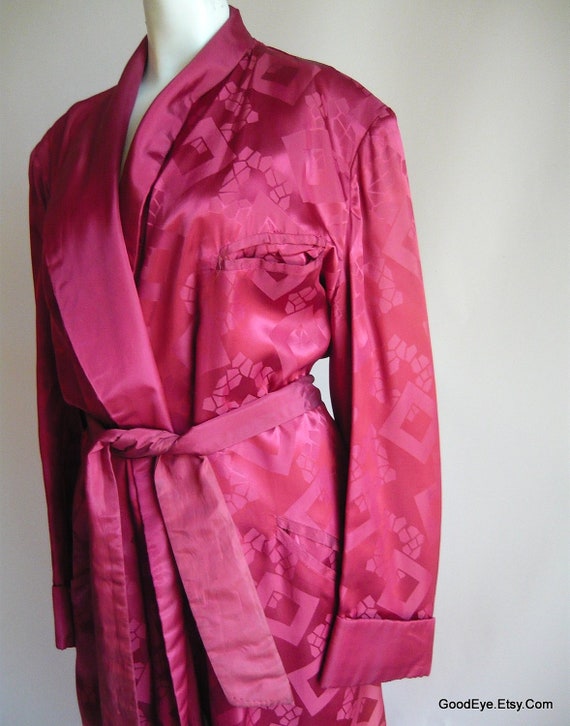 Vintage 1950s Mens SMOKING Jacket Robe size 42 to… - image 1