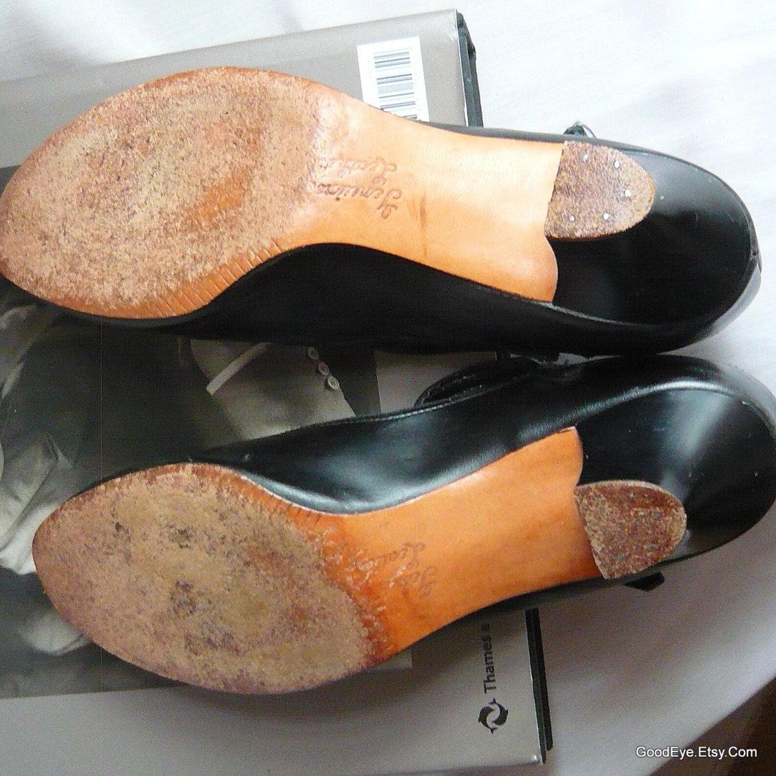 Vintage Mary Jane Dance Shoes with Leather Sole / size 8.5 m Etsy