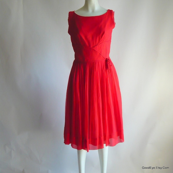 petite red party dress