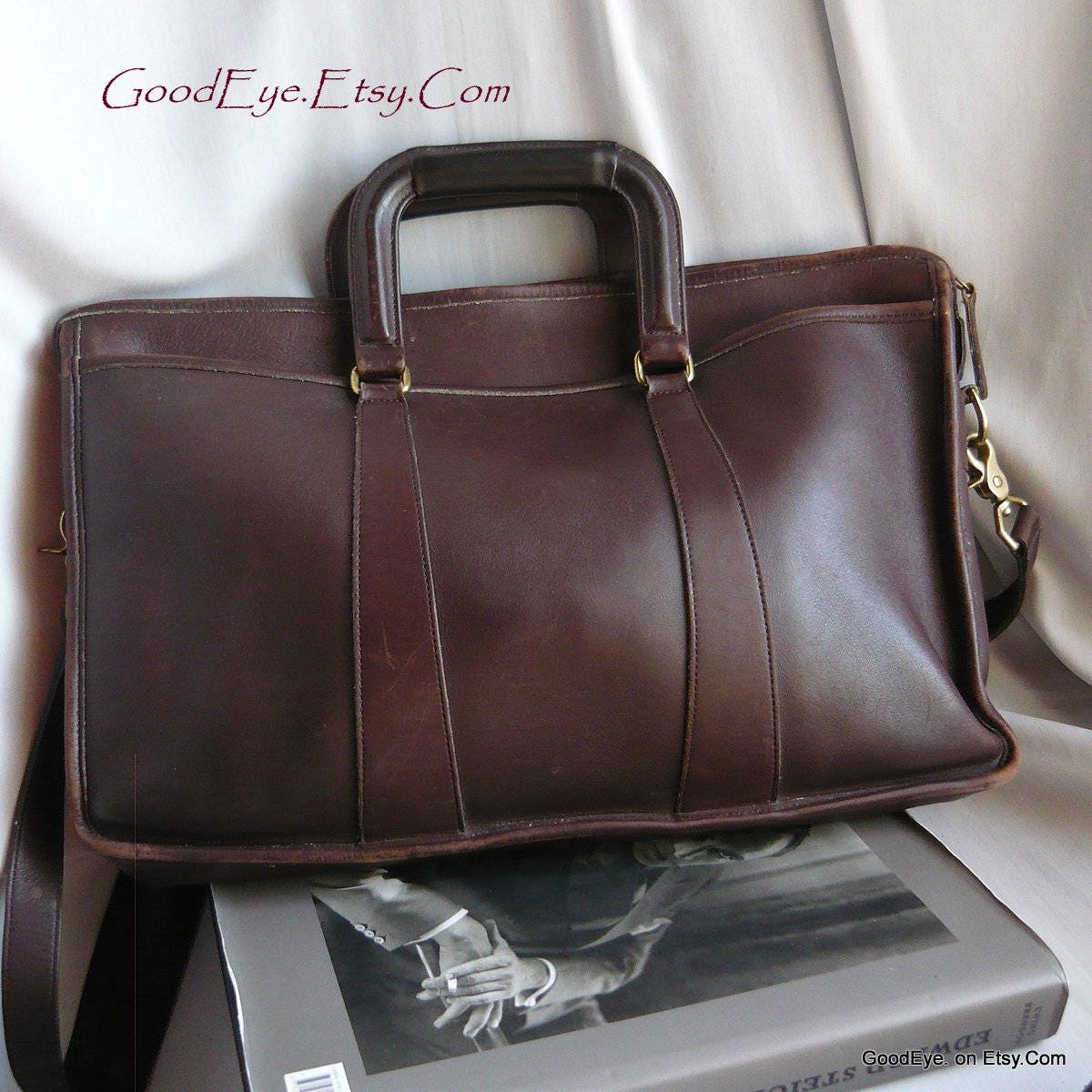 Vintage COACH Briefcase Shoulder Bag / Large Double Handle - Etsy Vintage COACH Briefcase Shoulder Bag / Large Double Handle - Etsy