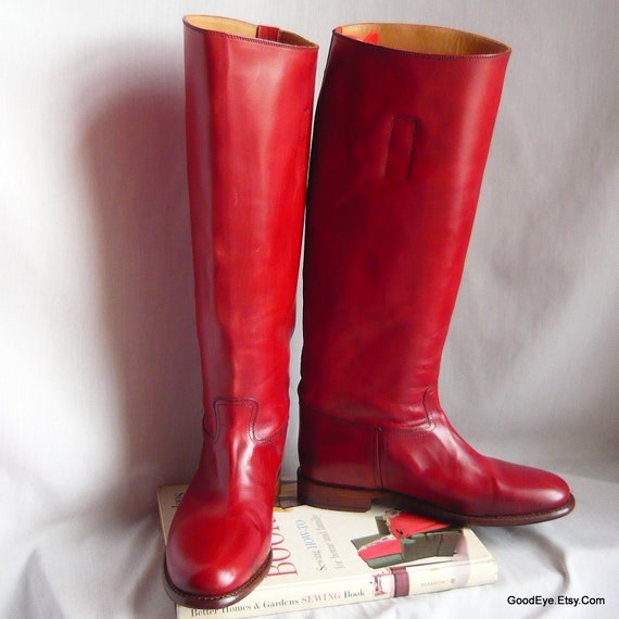 Vintage FRYE Riding Boots Brick RED 