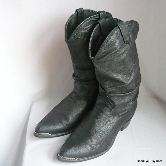 slouchy biker boots