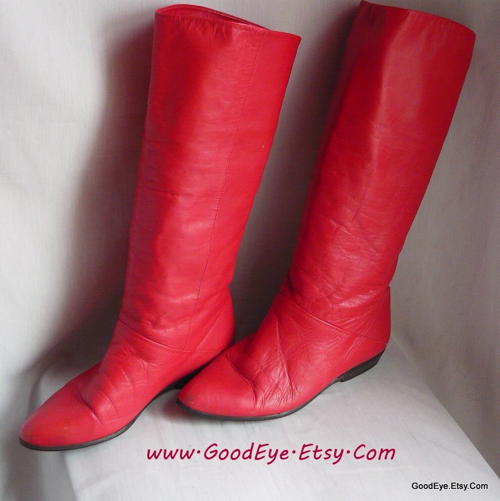 red flat boots uk