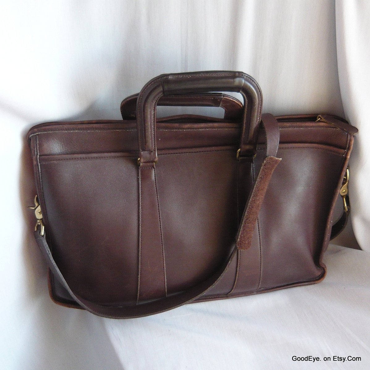 Vintage COACH Briefcase Shoulder Bag / Large Double Handle Etsy Polska